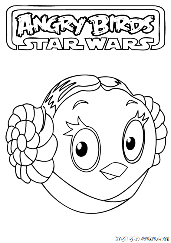 Printable Angry Birds Star Wars Princess Leia Coloring Page